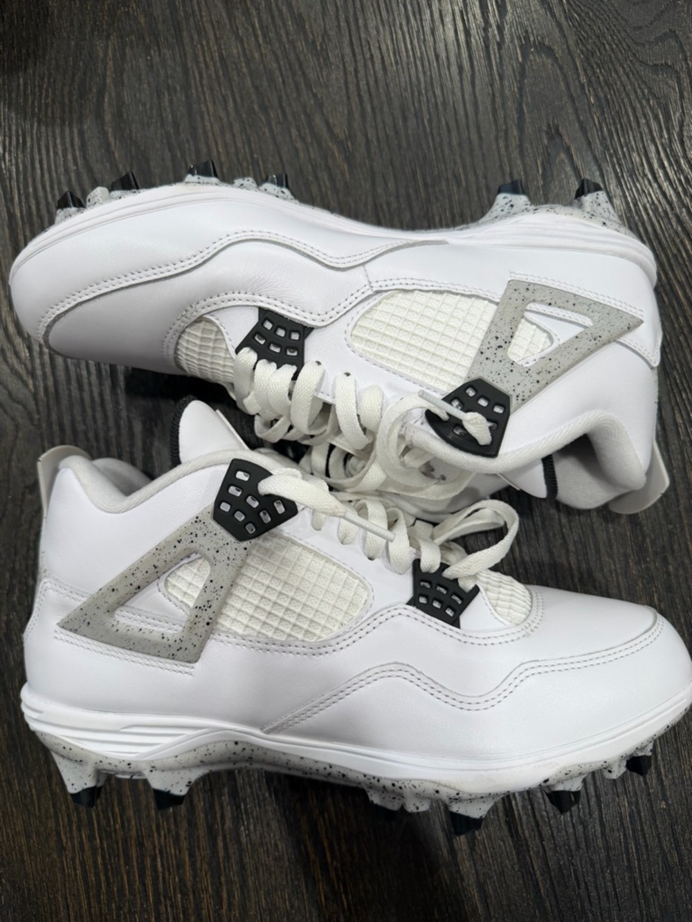 Air Jordan 4 Retro TD "White Cement" Football Cleats Men's Size 10
